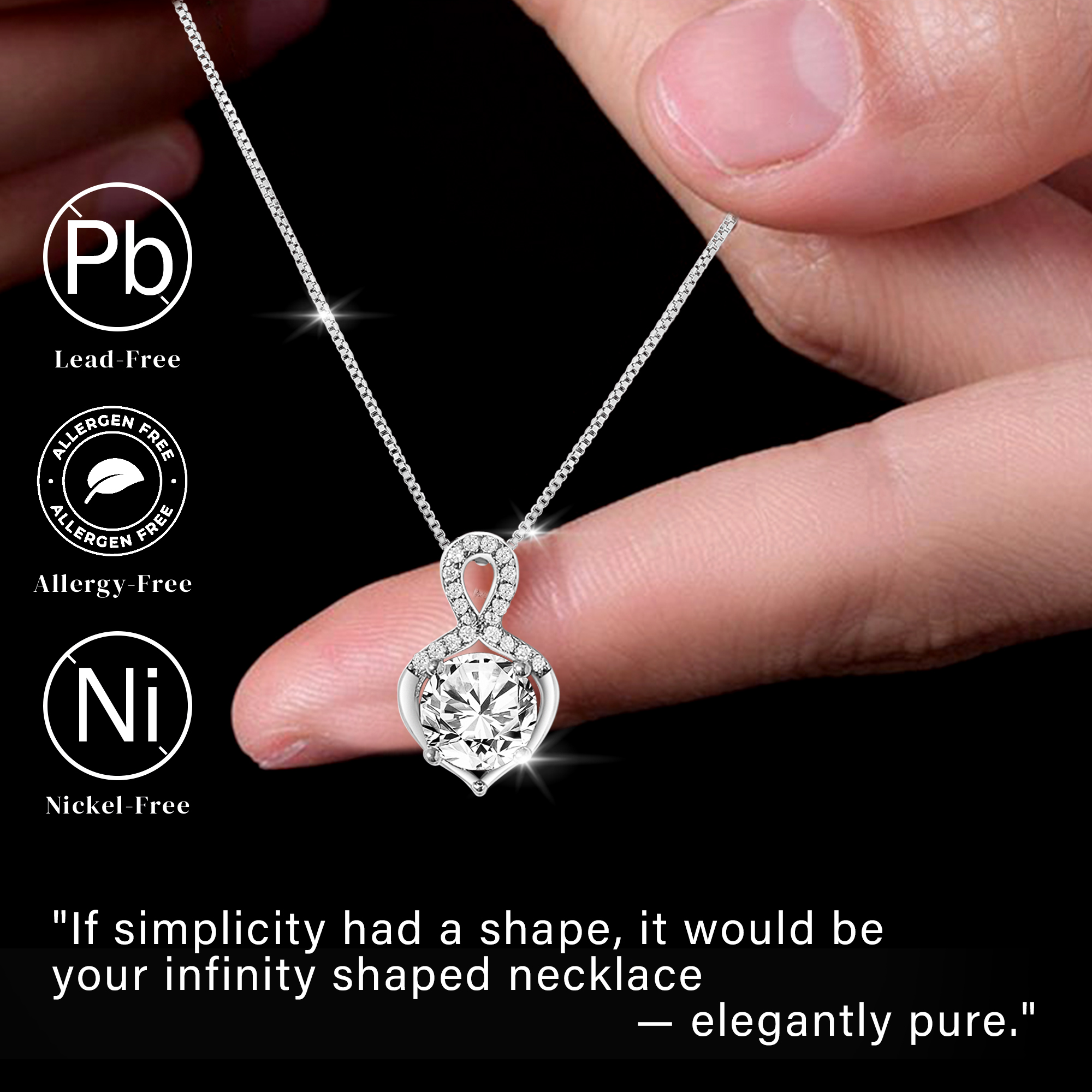Platinum Plated Moissanite Circle Pendant Necklace (1CT) For Women - Image 5